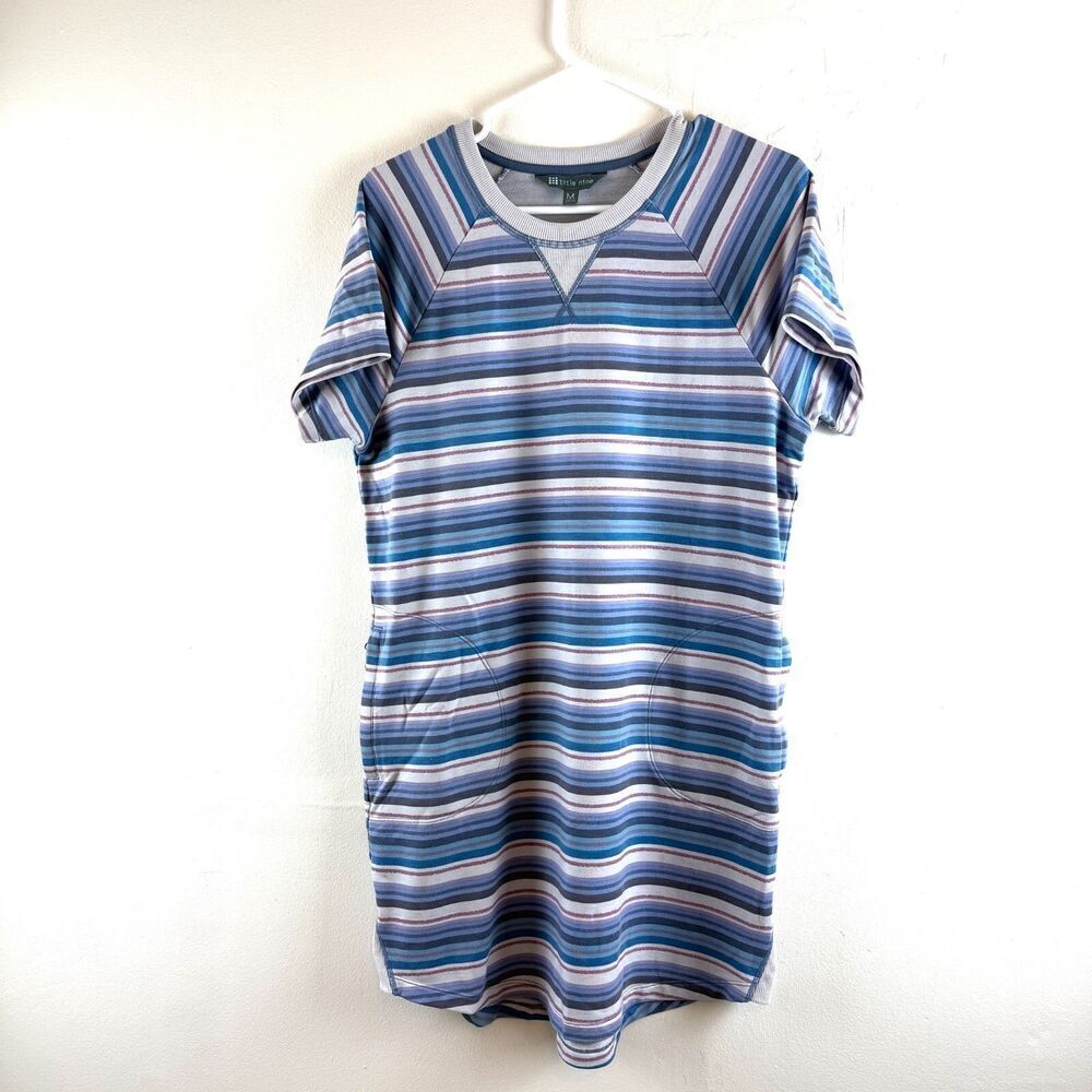 Title Nine Sweatshirt Dress Womens M Blue Horizon Hideaway Athleisure Terry
